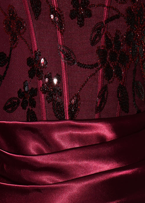 Admired By All Floral Corset Mini Dress - Plum