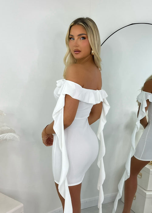 Love Game Frill Mini Dress - White