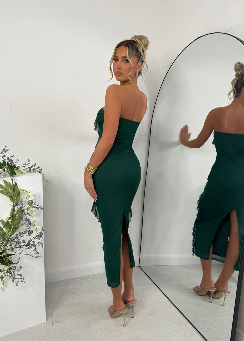 Your Fantasy Ruffle Midi Dress - Green