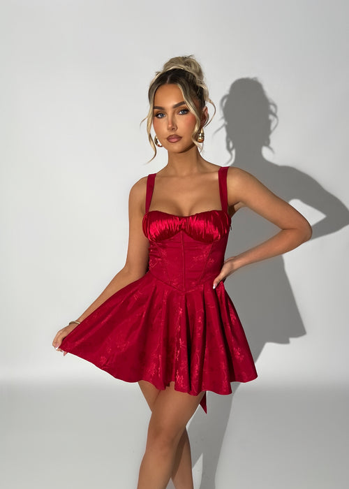 Tainted Love Mini Bow Dress - Wine