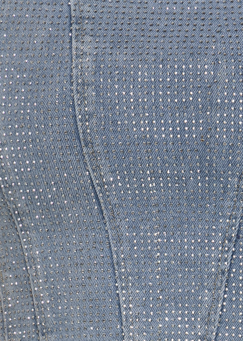 Forever Sparkle Diamante Corset Top - Blue