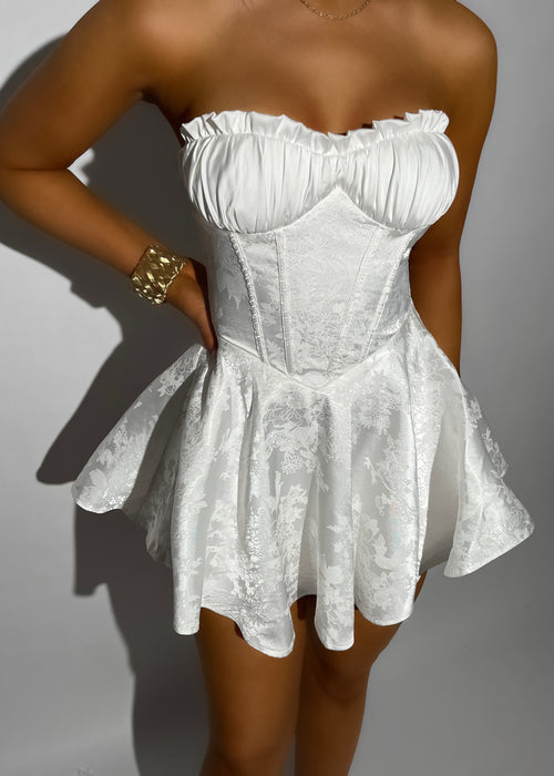 Heartstopper Strapless Mini Dress - White