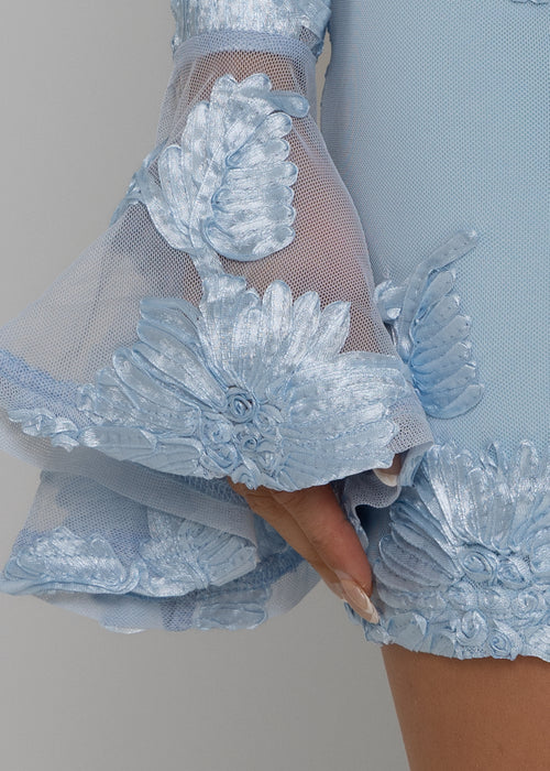 Love Ignited Long Sleeve Two Piece - Blue