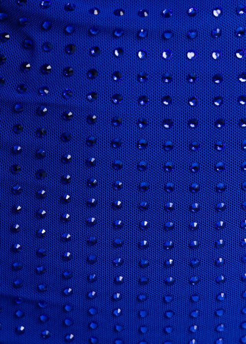 No Hesitation – Verziertes Minikleid mit Wasserfallausschnitt – Kobaltblau