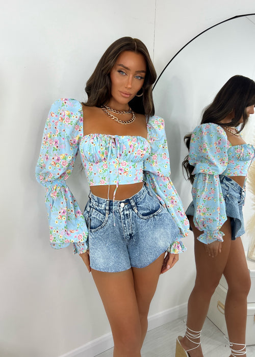 Frill Got It Denim Shorts