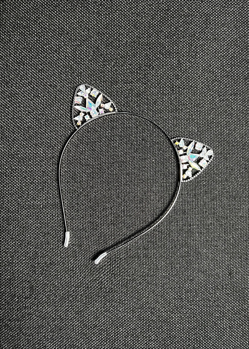 Diamante Cat Ears - Silver