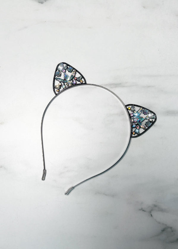 Diamante Cat Ears - Silver