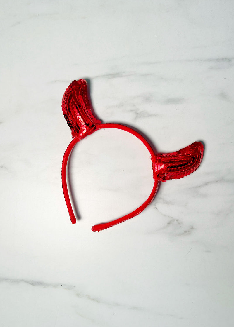 Sequin Horns - Red